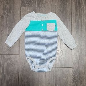 Long sleeved Henley onesie